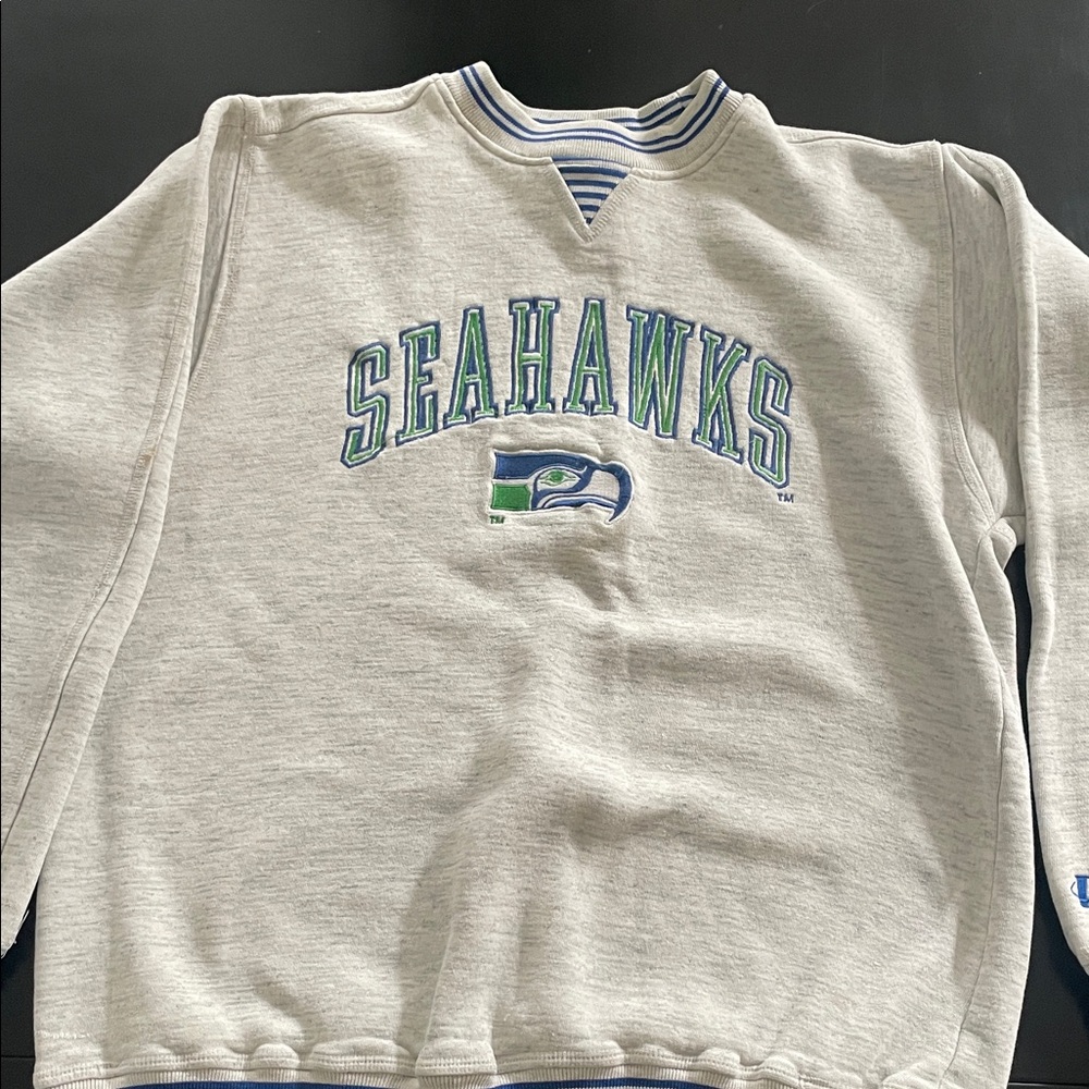 Logo Athletic Seahawks Gray Crewneck Sweater